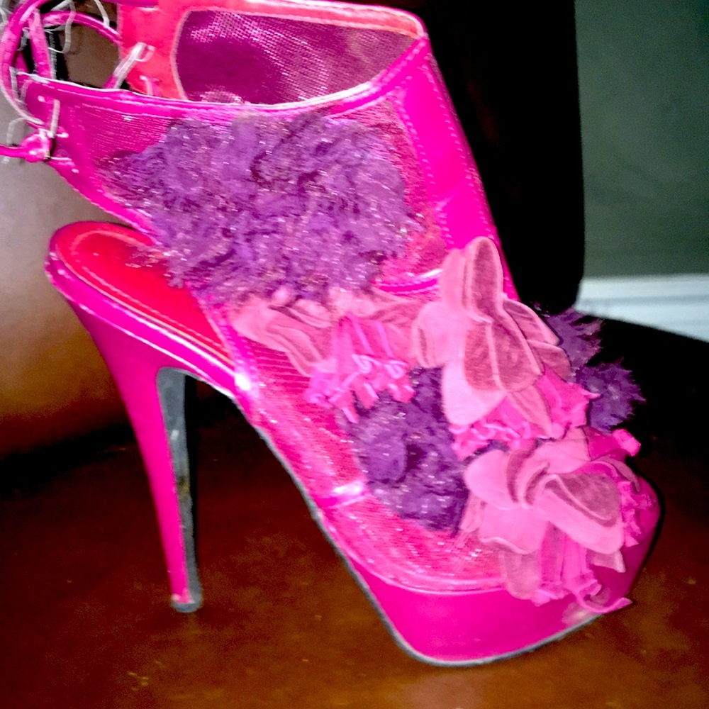 FUNKY, MESH, LEATHER & SUEDE PEEP TOE BOOTIES.
